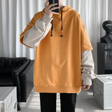 Hoodie Men Spring Autumn Fashion Harajuku Patchwork Casual Oversized Hoodies Hip Hop Sweatshirt Men's Streetwear 7 Colors