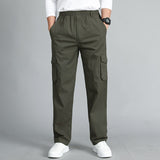 Summer Men&#39;s Khaki Pants Plus Size Straight Fit Big Sizes 5XL Side Pockets Wide Leg Cotton Black Cargo Pants Work Trousers Male