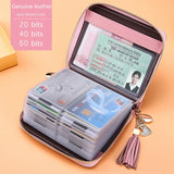 Fashion Card Bag Women Men Credit Card Holder Genuine Leather Large Capacity Business ID Holders Organizer 20 Bit/40 Bit/60 Bits