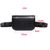 Fashion Women Waist Bags Luxury Leather Fanny Pack Alligator Waist Belt Pack Vintage Mini Black Chest Pouch Small Phone Bag