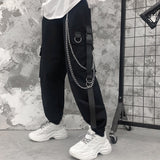 Women Cargo Harem Pants Side Pockets Black White Hip Hop Casual Male Female Joggers Trousers Fashion Casual Streetwear Pants