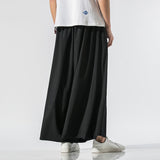 Men Wide Leg Pants Mens Cotton Joggers Retro Loose Trousers Man Chinese Style Linen Pants Male Big Crotch Nepal Robe Pants