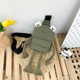 Personality Girl Small Bag Cartoon Cute Frog Bag Casual Messenger Bag Chest Bag Unisex Shoulder Crossbody Bag Nylon Women Bag