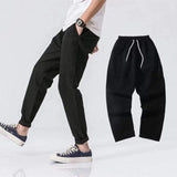 Black Cargo Pants Men Hip Hop Autumn Harem Pant Streetwear Harajuku Jogger Sweatpant Cotton Trousers Male Pants