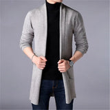 Ilooove Men Thin Knitted Cardigan Sweater Spring Autumn Solid Sweater Bottoming Long Sleeved Mens Slim Fit Cardigan Sweater