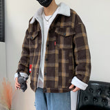 Hot Sale New Winter Plaid Cotton Coat Casual Fashion Warm Men&#39;s Comfortable Jacket Black White Asian Size Large Size 5XL