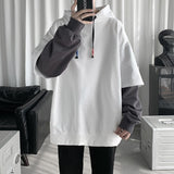 Hoodie Men Spring Autumn Fashion Harajuku Patchwork Casual Oversized Hoodies Hip Hop Sweatshirt Men's Streetwear 7 Colors