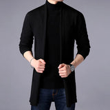 Ilooove Men Thin Knitted Cardigan Sweater Spring Autumn Solid Sweater Bottoming Long Sleeved Mens Slim Fit Cardigan Sweater