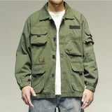 Japanese Streetwear Army Green Plus Size Work Jacket Men Clothing Harajuku Coat Korean Fashion Military Casual Workwear