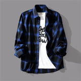 Autumn Japanese Black and White Plaid Long-sleeved Shirt Men's Design Retro Hong Kong Style Loose Shirt Versatile Jacket