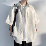 Summer New Hong Kong Fashion Brand Casual Shirt for Men, Short-sleeved Loose Shirt, Handsome Trendy Jacket for Men