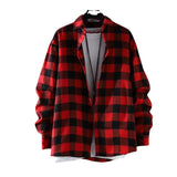 Autumn Japanese Black and White Plaid Long-sleeved Shirt Men's Design Retro Hong Kong Style Loose Shirt Versatile Jacket