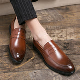 Evening Dress Men Shoes High Quality Black New Stylish Design Slip-on Shoes Casual Formal Office Leather Shoes Luxury Career