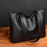 Big Bag 2023 fashion women pu leather handbag brief shoulder bag black white large capacity luxury tote shopper bag designer