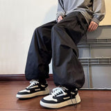 Black Men's Pants Oversize Pants High Street Fashion Wide leg Men's Cargo Pants Streetwear Fashion Harem Pants Men