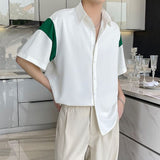 Half Sleeve Shirt Men Solid Color Loose Oversized S-3XL Harajuku All-Match Simple Summer Draped High Quality Korean Style Casual