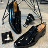 Ilooove New Black Loafers for Men Patent Leather Tassels Wedding Business Men's Formal Shoes Size 38-45 Free Shipping men shoes