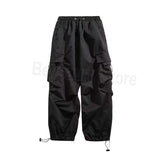 Black Men's Pants Oversize Pants High Street Fashion Wide leg Men's Cargo Pants Streetwear Fashion Harem Pants Men