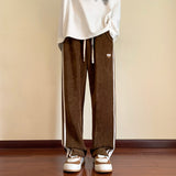 Men's Y2K Pants Baggy Striped Sweatpants Brown Corduroy Straight Leg Pants Hip Hop Streetwear Harajuku Trousers Casual Pants Men