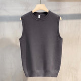 Sweater Vest Men Spring New Arrival Sleeveless Basic O-neck Knitwear Korean Style Trendy Solid Handsome Streetwear BF All-match