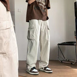 2023 Summer New Men's Clothing Loose Trend All-match Thin Solid Color Straight Casual Japanese Wide Leg Fashion Cargo Trousers