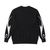 Ilooove Retro Sweaters for Men Y2K Hip Hop Streetwear Knitted Sweater Designer Patchwork Jumper Men Harajuku Fashion Loose Pullovers