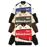 Ilooove Autumn and winter American baseball uniform jacket for men and women loose thin street racing suit Y2K long-sleeved jacket