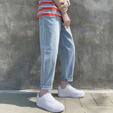 New Loose Men Jeans Male Trousers Simple Design High Quality Cozy All-match Students Daily Casual Straight Denim Pants