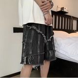 Shorts Men Tie Dye Denim Summer American Loose Handsome Design Casual Knee-length Streetwear Harajuku Trendy Leisure Sweatshorts