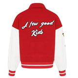 Fashion Red Bomber Jacket Unisex Coat Mens Varsity Jacket Letter Pattern PU Leather Patchwork Baseball Jacket Winter Streetwear