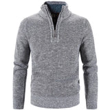 Ilooove Winter Men's Fleece Thicker Sweater Half Zipper Turtleneck Warm Pullover Quality Male Slim Knitted Wool Sweaters for Spring