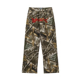 Ilooove Letter Towel Embroidery Camouflage Cargos for Men Streetwear Casual Y2K Baggy Overalls Pants Oversized Unisex Spliced Trousers