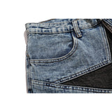 Ilooove Streetwear Harajuku Denim Shorts New Men Patchwork Oversized Hip Hop Blue Jeans Shorts Summer Casual Loose Shorts
