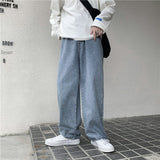 Men's Jeans Fashion Straight New Casual Wide Leg Pants Mans Streetwear Korean Hip Hop Trousers Male