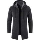 Ilooove 2023 New Autumn Winter Cashmere Men's Cardigan Hooded Fleece Knitting Sweaters Coat Male Warm Cardigan Thick Windbreaker Jackets