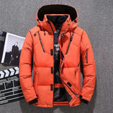 Ilooove 2023 New Winter White Duck Down Jacket Men Parkas Outdoor Hooded Coat Casual Windbreaker Thick Warm Snow Coat Oversized Outwear