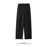 Streetwear Spring Fashion New Casual Men's Pants Solid Color Harajuku Suit Pants Wide Leg Straight Men trousers