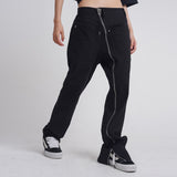 Front Curve Zipper Pockets Straight Casual Cargos Y2K Unisex Streetwear Loose Track Pants Harajuku Oversized Men's Trousers