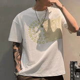 2023 New Men's Clothing Summer Fashion Casual Korean Version Youth Trend Round Neck Letter Printed Loose Cotton Commute T-shirt