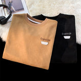 Sweatshirts Man Loose Large Size Fashion Slit Sleeved Streetwear Hip Hop Y2k Sweatshirt