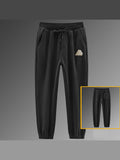 Autumn Winter Velvet Side Striped Tracksuit Sets Mens Oversized Zip Up Sweatshirts+Drawstring Sweatpants Two Piece Set