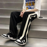 Casual Pants Men Summer All-match Fashion Black High Street Hip Hop Ulzzang College Teens European Stylish Handsome Drawstring