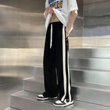 Casual Pants Men Summer All-match Fashion Black High Street Hip Hop Ulzzang College Teens European Stylish Handsome Drawstring