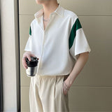 Half Sleeve Shirt Men Solid Color Loose Oversized S-3XL Harajuku All-Match Simple Summer Draped High Quality Korean Style Casual