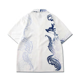 Chinese Style Short Sleeve Hawaiian Shirts Summer Men's and Women's Two Pieces Beach Sets Oversized Casual Hip Hop Tracksuits