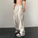 2023 Summer New Men's Clothing Loose Trend All-match Thin Solid Color Straight Casual Japanese Wide Leg Fashion Cargo Trousers