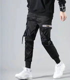 Streetwear 2023 Spring Casual Men's Pants Cotton Ribbons Cargo Pants Harajuku Fashion Slim Fit Black Joggers Men