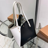 Big Bag 2023 fashion women pu leather handbag brief shoulder bag black white large capacity luxury tote shopper bag designer