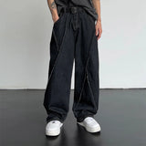 2023 New Personality Street Autumn Hip-hop Jeans Men's Splicing Denim Trousers Men's Oversized Loose Casual Wide-leg Pants 5XL