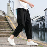 Linen Wide Men Pants New Korean Trousers Oversize Linens Streetwear  Male Spring Summer Pants Casual Men Clothing Sweatpants